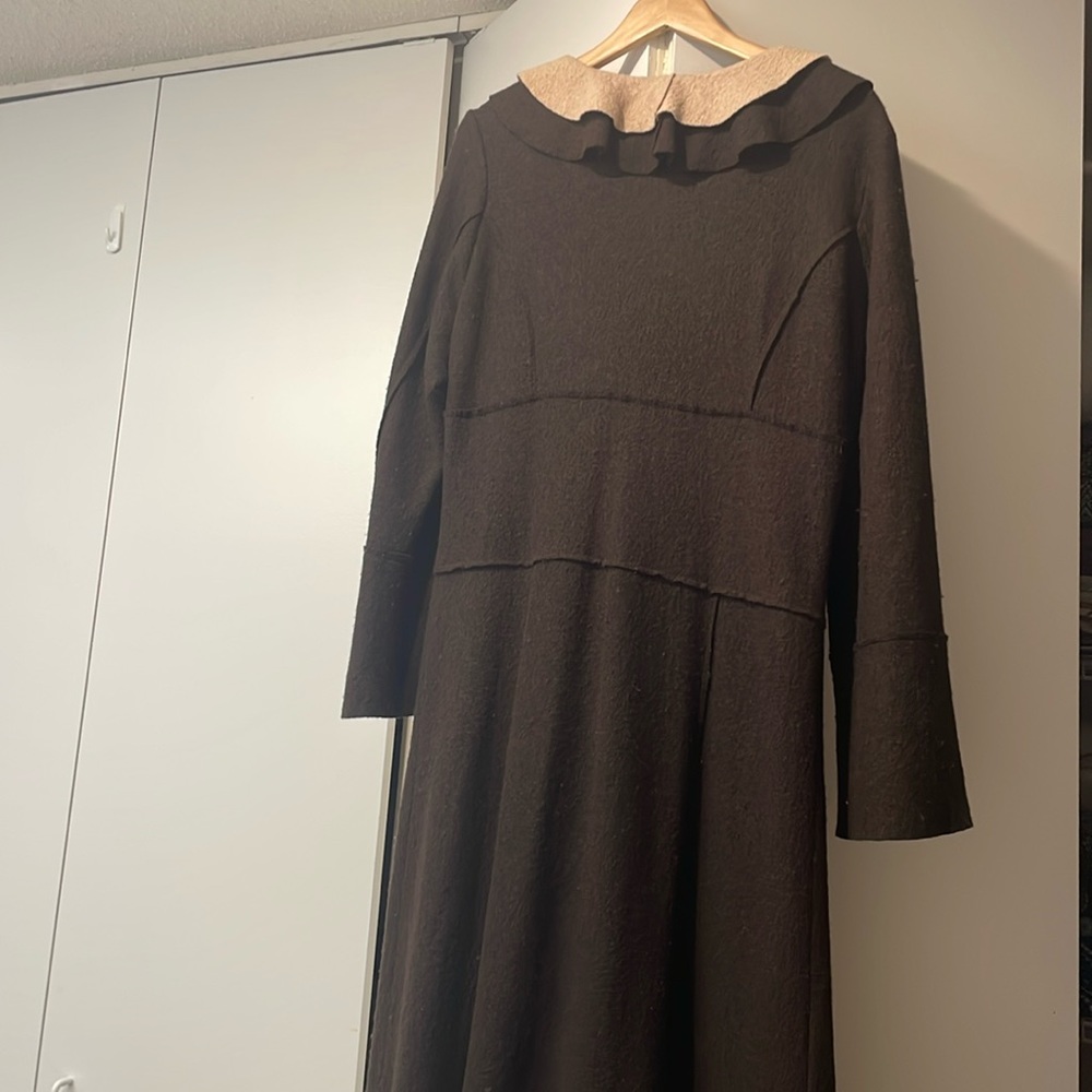Unique Brown Ruffled Duster - Picture 4 of 9